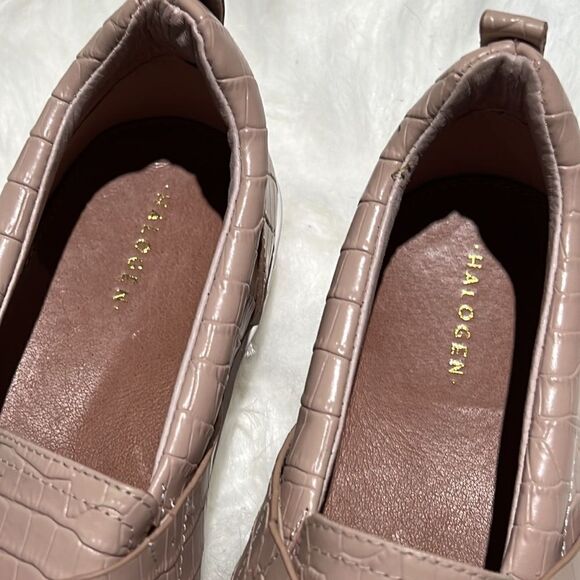 Halogen Blakely Platform Sneaker Leather Blush Pink 7.5M Croc Embossed. B74 - Picture 6 of 10